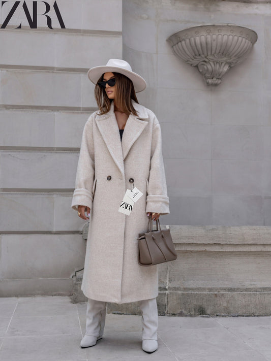 Női gombos kabátok, hosszú gyapjúkabátok, hosszú ujjal