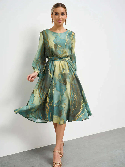 Ruha női női ruha francia hosszú ujjú derékrészben derékkal