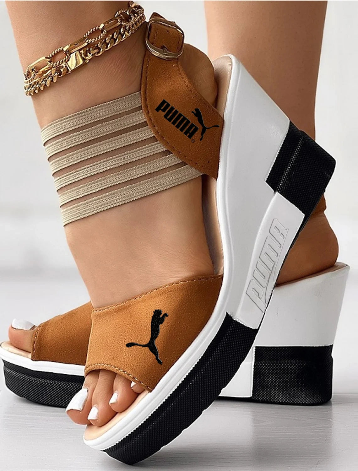 WEBHELYEM Puma 2025 Wedge Platform női szandálok
