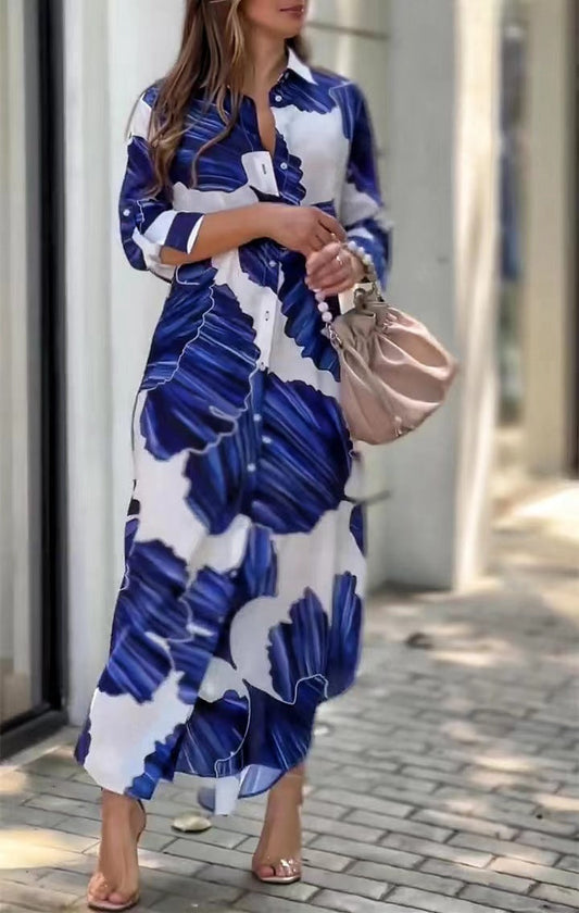 2023-as divatos, hosszú ujjú, nyomott hajtókás ruhák