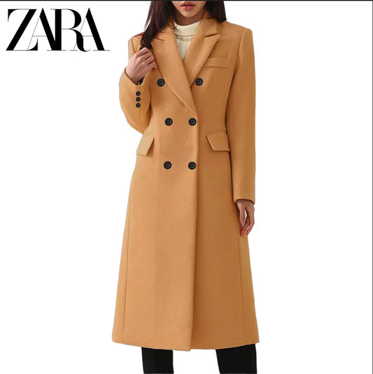 PLUSZ MÉRETŰ NŐI HOSSZÚ GYAPJAKABÁT