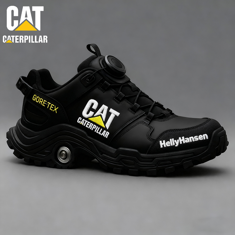 Wodoodporne i oddychające męskie buty robocze i trekkingowe marki CAT i Helly Hansen idealnie nadają się do pracy i aktywności na świeżym powietrzu.