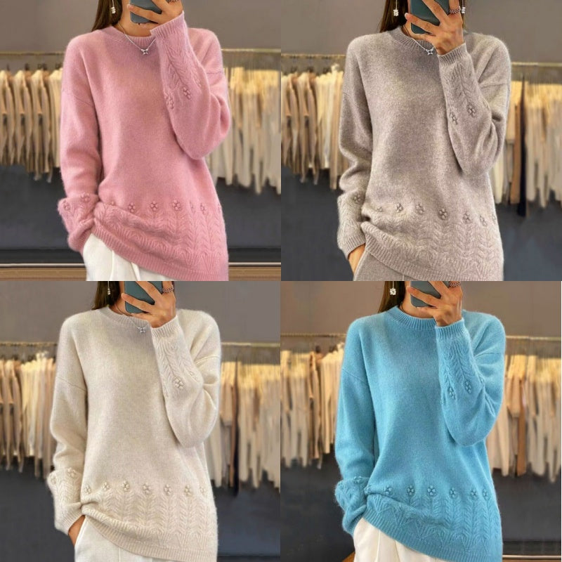 💖Női kötött monokróm retro stílusú pulóver