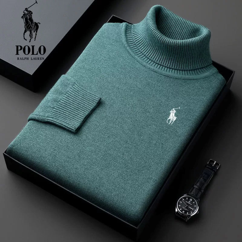 RALPH LAUREN FÉRFI FÉRFI FÉRFI VASTAG, MAGAS NYAKÚ KÖTÖTT
