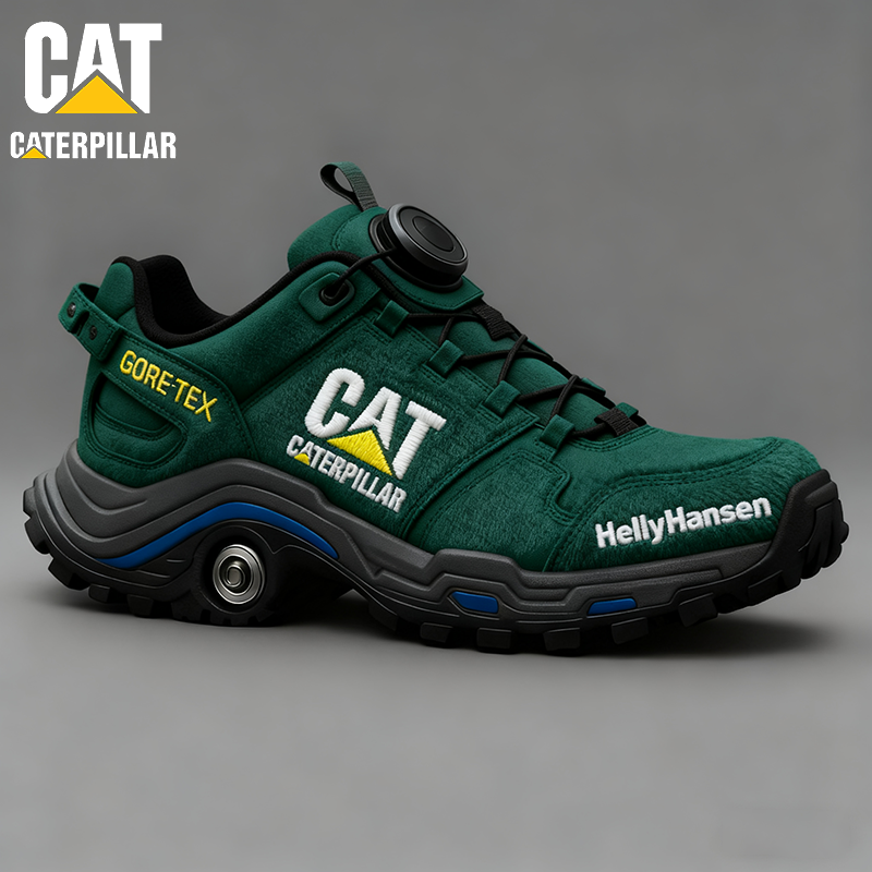 Wodoodporne i oddychające męskie buty robocze i trekkingowe marki CAT i Helly Hansen idealnie nadają się do pracy i aktywności na świeżym powietrzu.