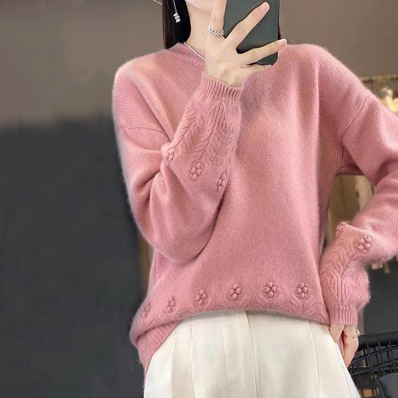 💖Női kötött monokróm retro stílusú pulóver