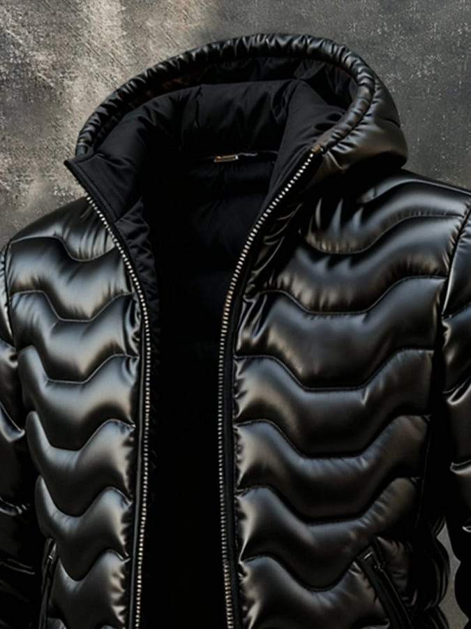 Férfi retró meleg kültéri dzseki pamuttal