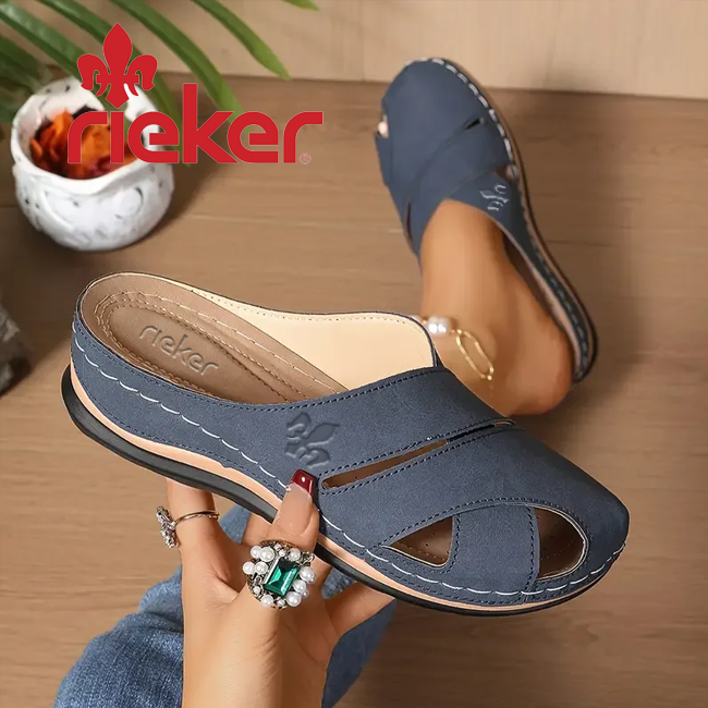 🔥RIEKER@2025 Női éksarkú szandál kerek orrú, platformos