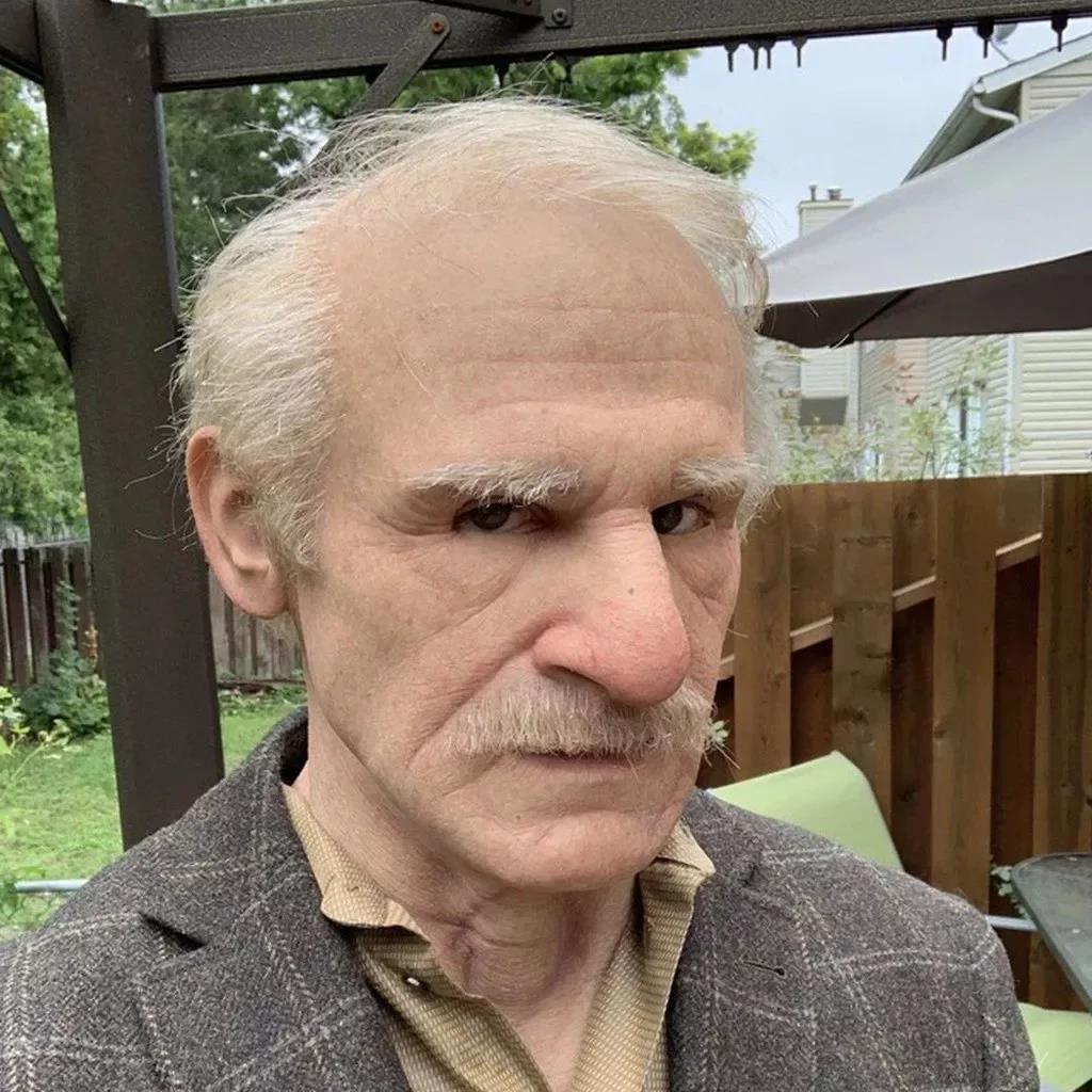Szórakoztató Halloween Cosplay Party Mask - Igazi Old Man Head sisakmaszk