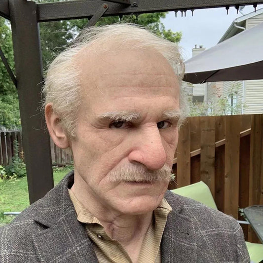 Szórakoztató Halloween Cosplay Party Mask - Igazi Old Man Head sisakmaszk